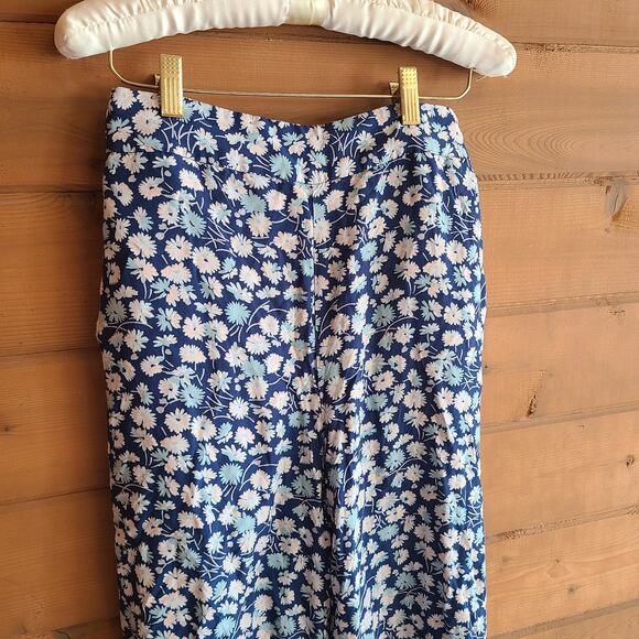 Madewell Huston Pant Pull On Crop Blue French Floral S Wide Leg Boho Cottage - Picture 3 of 8